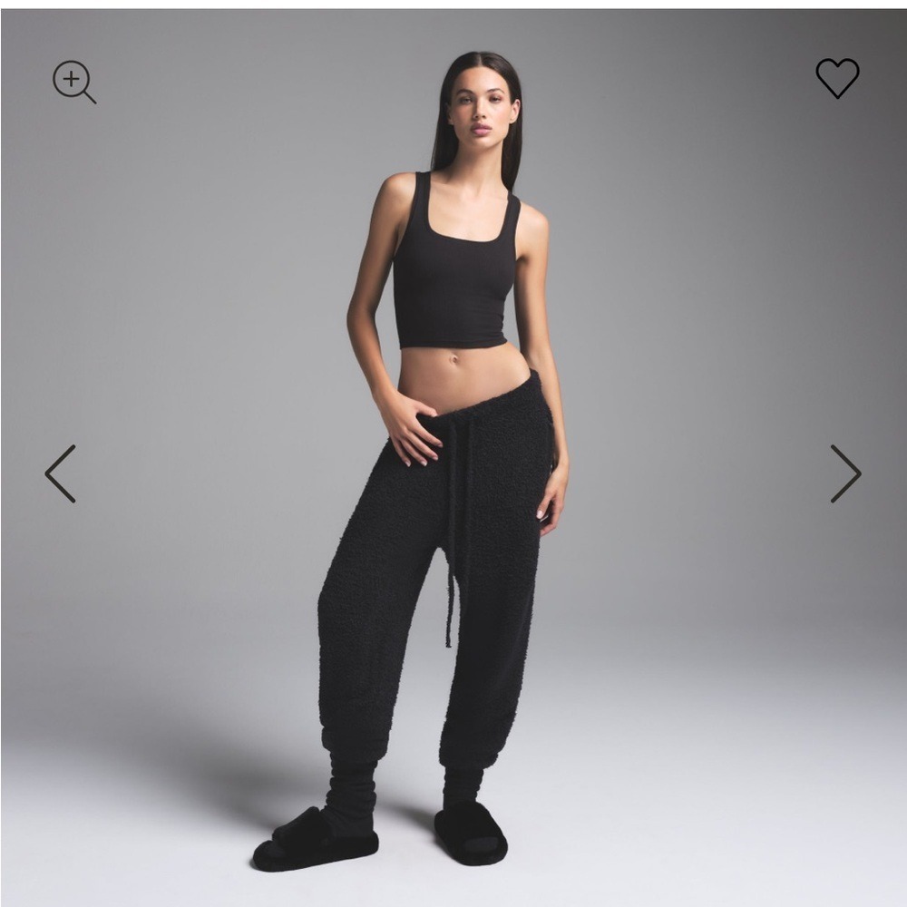 SKIMS Black Cozy Track Joggers
